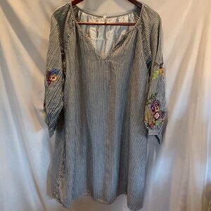 Feather Bone by Anthropologie Striped Dress M